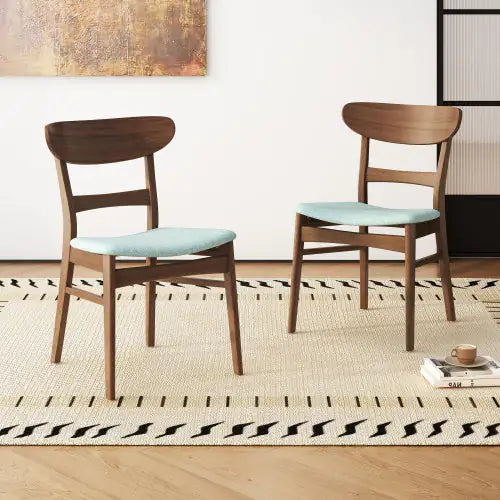 Mint Fabric Dining Chairs Set of 2