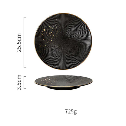 Nordic Black and Gold Trim Porcelain Dinnerware