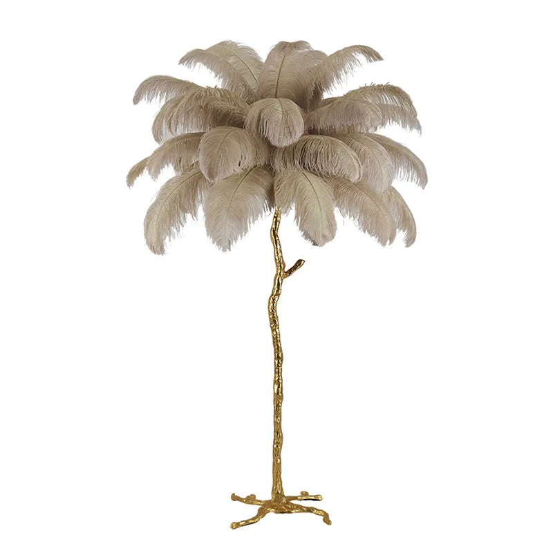 Modern Feather Copper Floor Lamp Light
