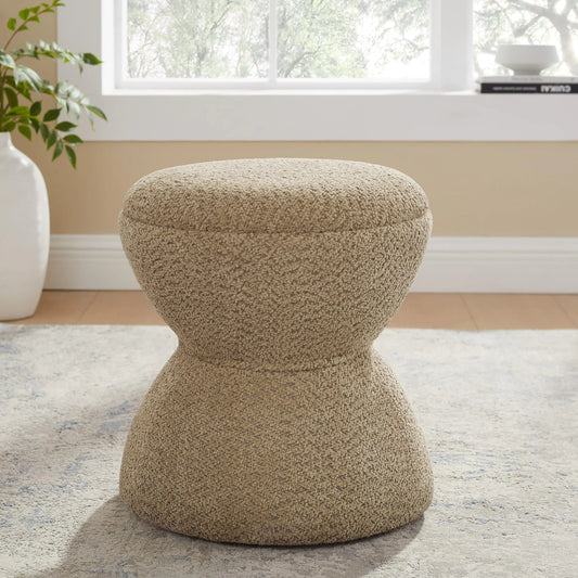 Multi-Functional Boucle Ottoman Vanity Stool – Camel