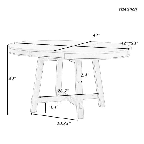 Circular Expandable Dining Table in Espresso