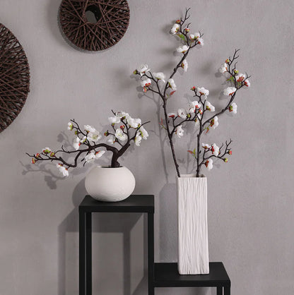 Silk Plum Blossom Branches – Artificial Floral Stems Decor
