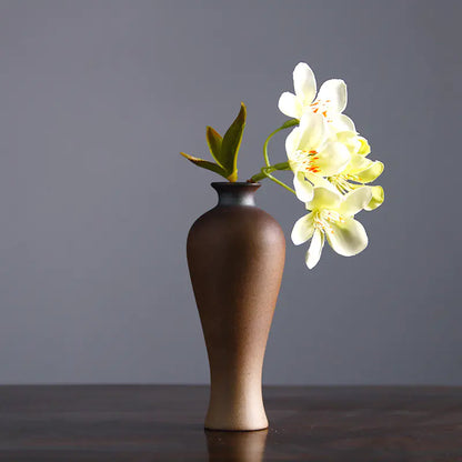 Chinese Vintage Ceramic Zen Flower Vase