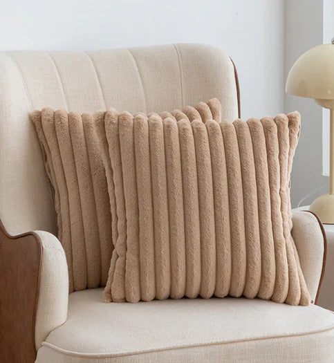 Faux Rabbit Fur Drawstring Pillowcase Cozy Soft