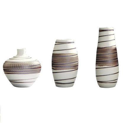 Set of 3 Minimalist Ceramic Vintage Vases