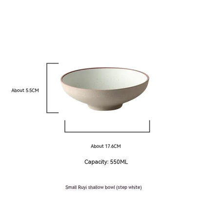 Large Porcelain Ceramic Bowl with Glaze Finish