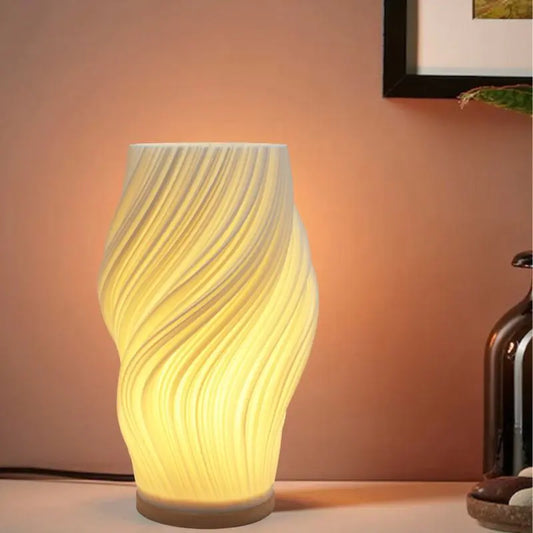 3D Printed Bedside Lamp – Eco-Friendly Bamboo Design