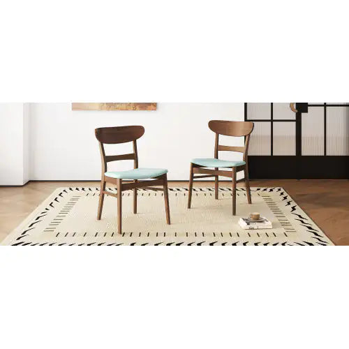 Mint Fabric Dining Chairs Set of 2