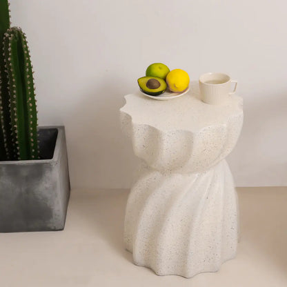 Modern Accent Table, Contemporary White Tea Table for Living Room