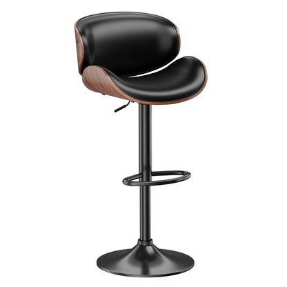 Black Leather Counter Stools - Adjustable Swivel Counter Stools
