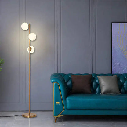 Modern Full Spectrum Floor Lamp with Gold Detail