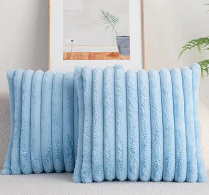 Faux Rabbit Fur Drawstring Pillowcase Cozy Soft