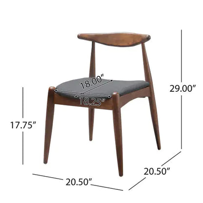 Charcoal Set of 2 Modern Dining Chairs - Mid Century Chair