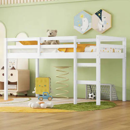 Twin Bed Frame - Loft Bed for Kids Bedroom - Kids Bed with Ladder