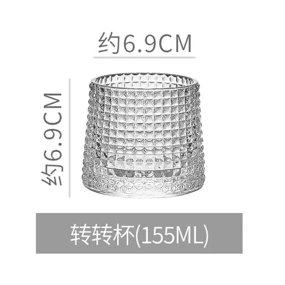 Rotating Whiskey and Coffee Glass, Spinning Crystal Cup 140 - 285ml