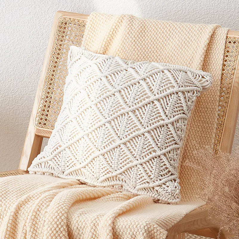 Hand Woven Bohemian Cotton Sofa Pillow Cushion