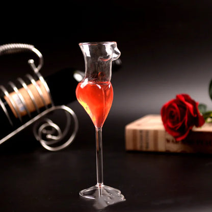 Creative Human-Shaped Crystal Wine Glass, 100ml Artistic Goblet