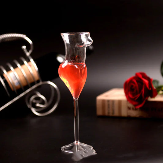 Creative Human-Shaped Crystal Wine Glass, 100ml Artistic Goblet