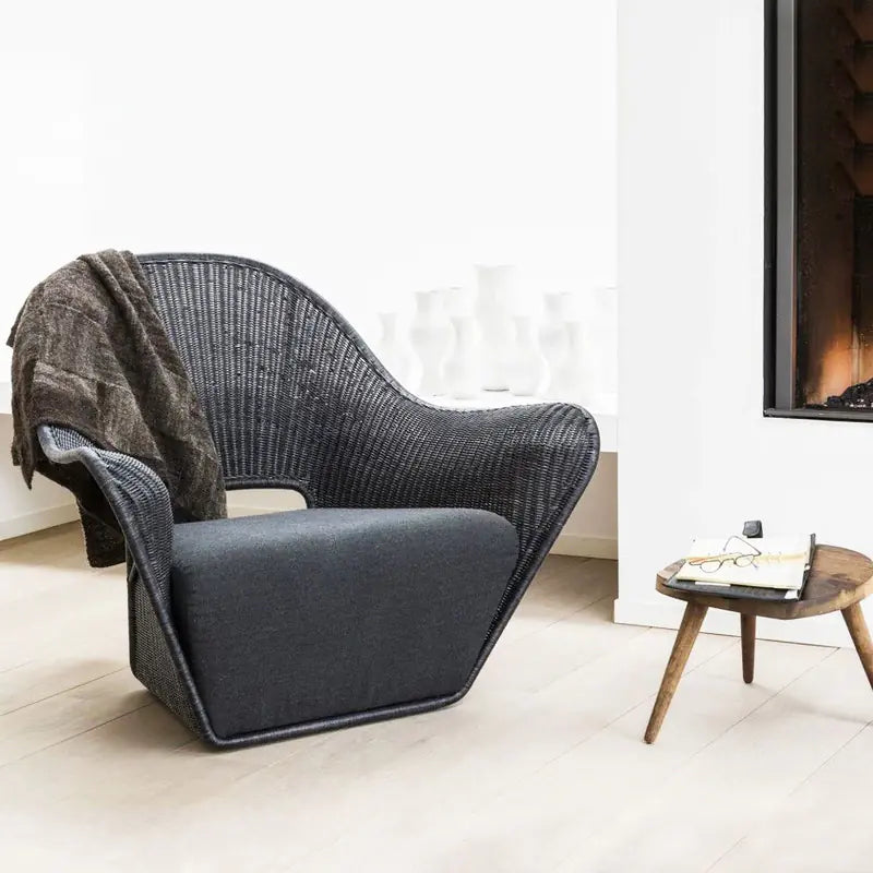 Scandinavian Outdoor Rattan Lounge Chair – Modern Single Sofa