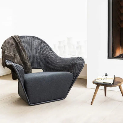 Scandinavian Outdoor Rattan Lounge Chair – Modern Patio Chair