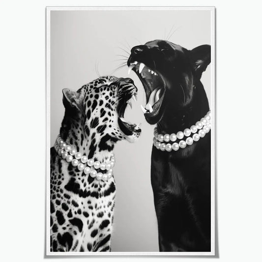 Vintage Panther Black and White Wall Poster