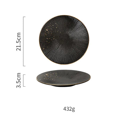 Nordic Black and Gold Trim Porcelain Dinnerware