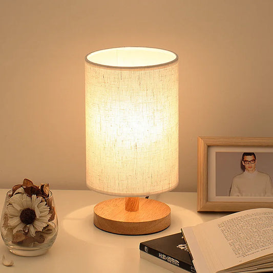 Nordic Wooden Bedside Lamp (Dimmable)