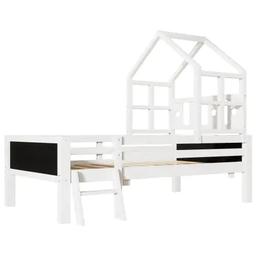 Kids House Bed with Storage Drawers & Blackboard Panels