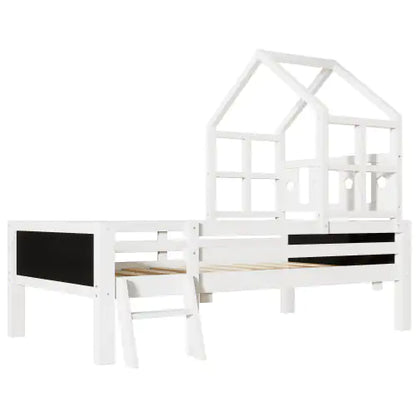 Kids House Bed with Storage Drawers & Blackboard Panels