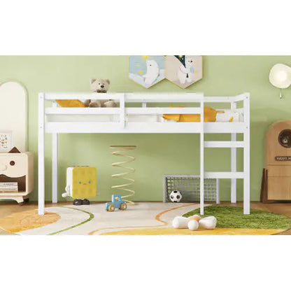 Twin Bed Frame - Loft Bed for Kids Bedroom - Kids Bed with Ladder