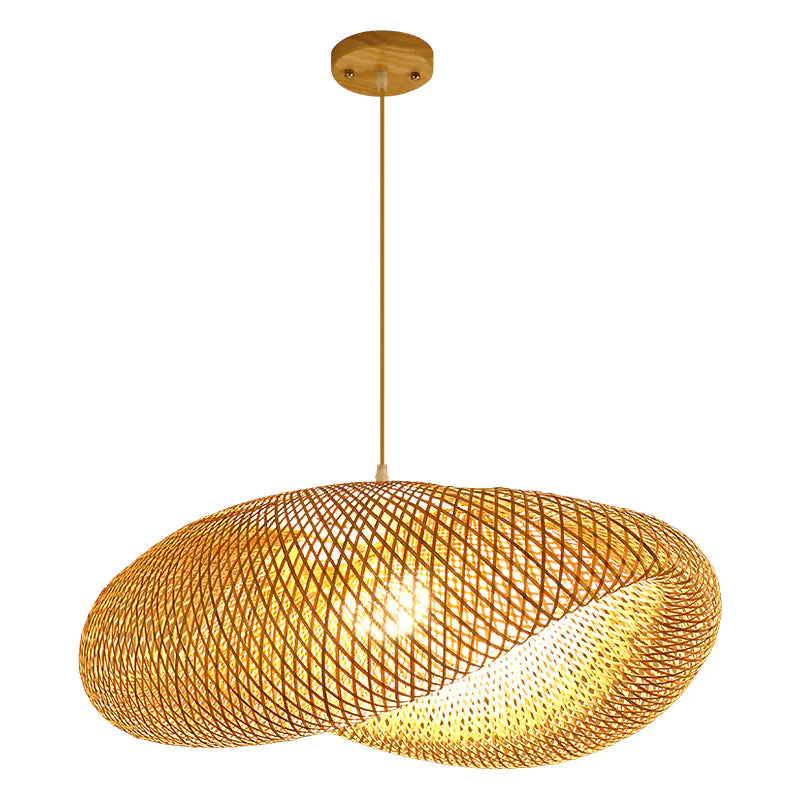 Modern Bamboo Woven Waterproof Pendant Light