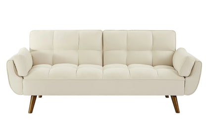 Beige Corduroy Sleeper Sofa - Sofa Bed for Small Spaces