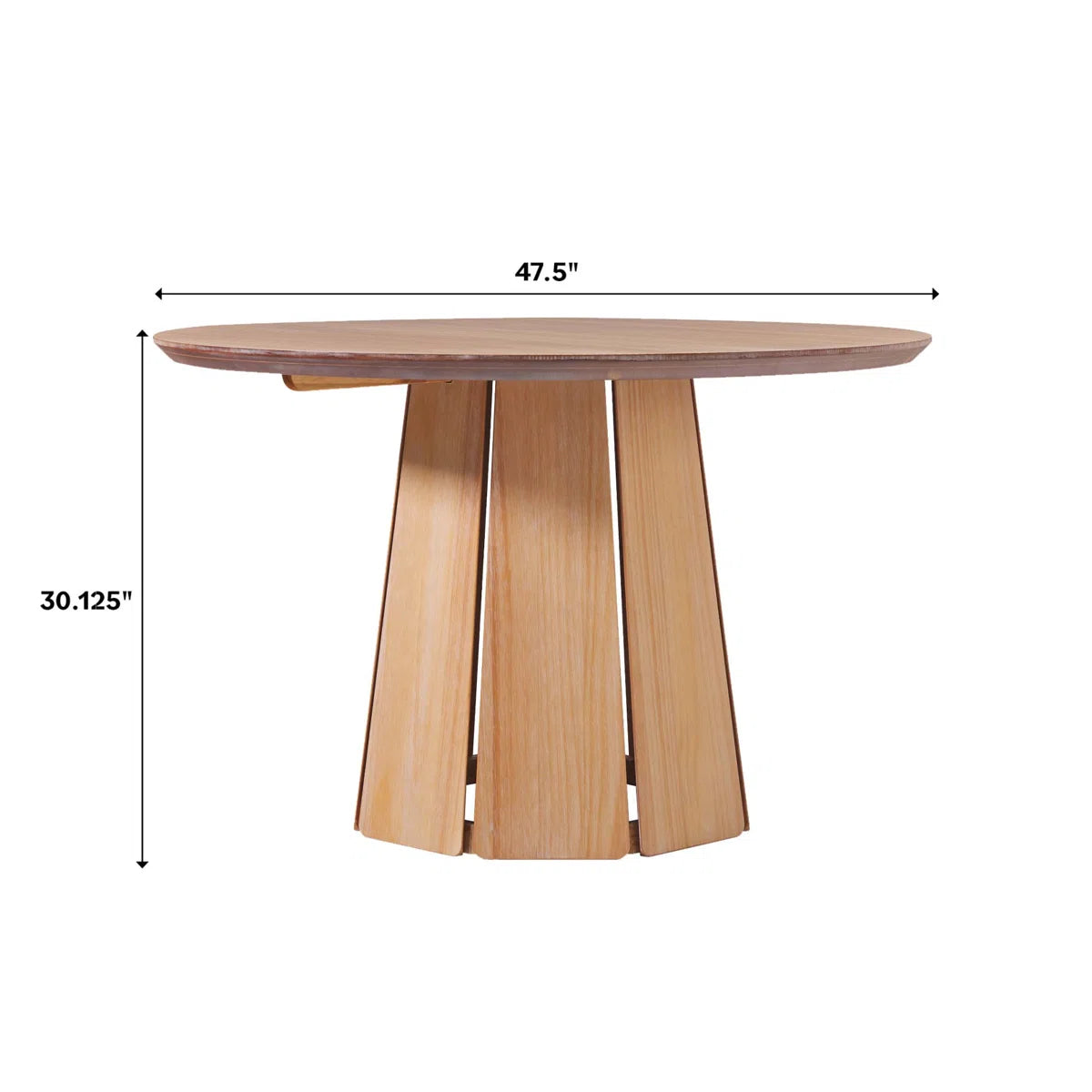 Modern Round Solid Wood Pedestal Dining Table