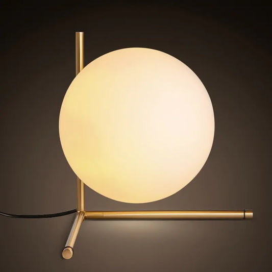 Scandinavian Glass Globe Table Lamp for Modern Spaces