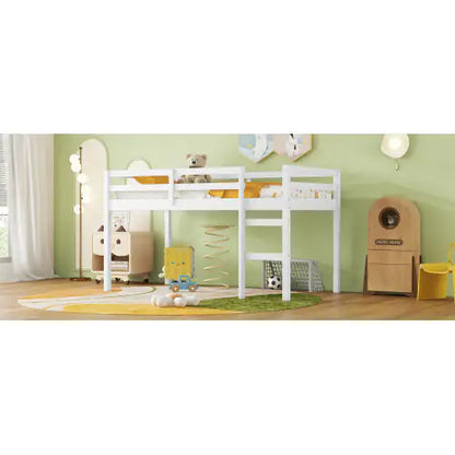 Twin Bed Frame - Loft Bed for Kids Bedroom - Kids Bed with Ladder