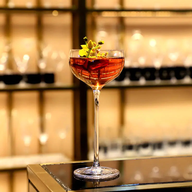 Japanese Handmade Highball Glass, Crystal Cocktail Tumbler 200ml