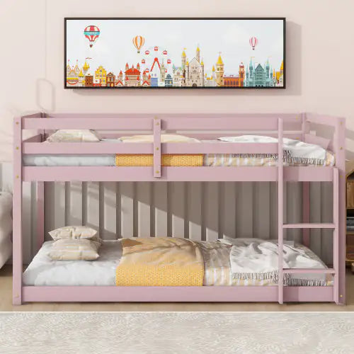 Twin Over Twin Wooden Floor Bunk Bed