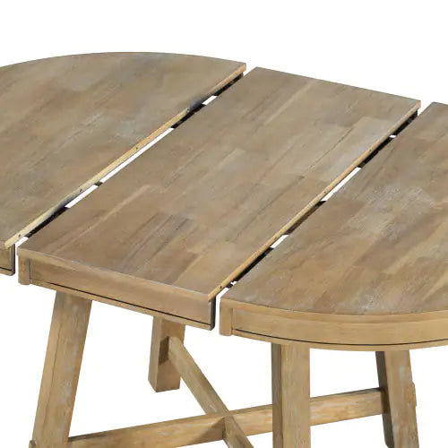 Circular Expandable Solid Wood Dining Table