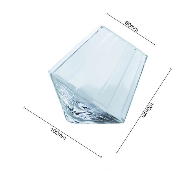Diamond Whiskey Glass, 370ml Crystal Cocktail Glass