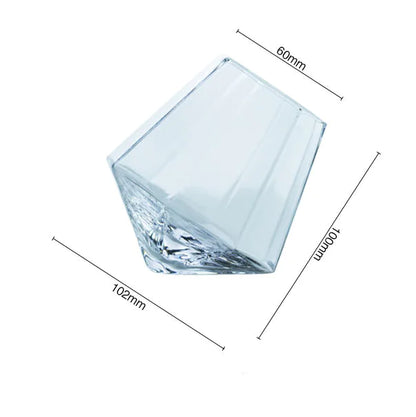 Diamond Whiskey Glass, 370ml Crystal Cocktail Glass