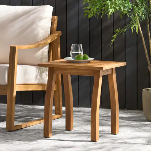 19" Compact Acacia Wood Tea Table - Teak