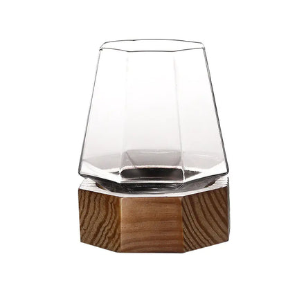 Diamond Octagonal Crystal Whiskey Glass Tumbler, Luxury Barware
