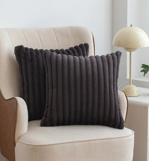 Faux Rabbit Fur Drawstring Pillowcase Cozy Soft