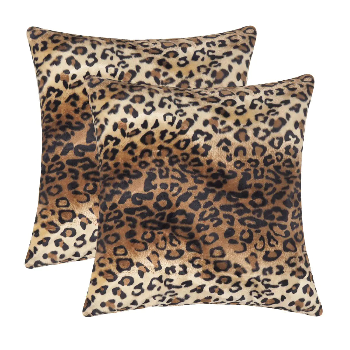 Leopard Faux Fur 20x20 Pillow Covers Set