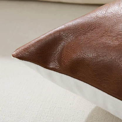 Premium Faux Leather Boho Pillow Cover 18x18