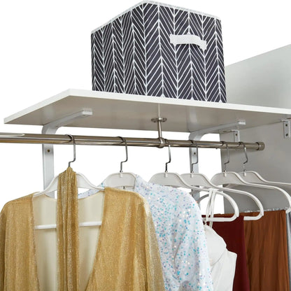 Contemporary Wardrobe, White Clothes Organizer with Shelves