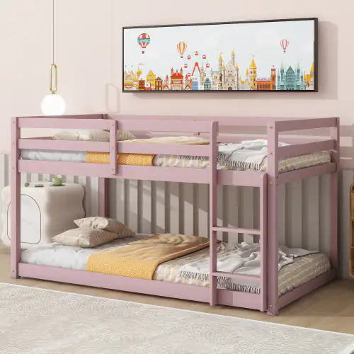 Twin Over Twin Wooden Floor Bunk Bed