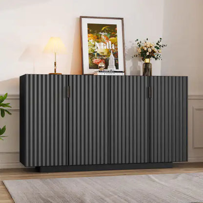 Four-Door Wave Sideboard with Shelves