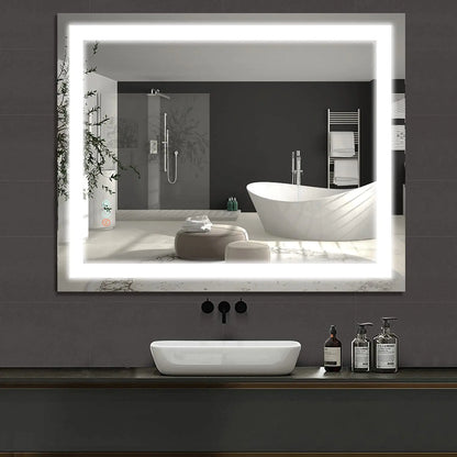 40"x32" Bathroom Wall Mirror with Dimmable Lights - LED Vanity Mirror