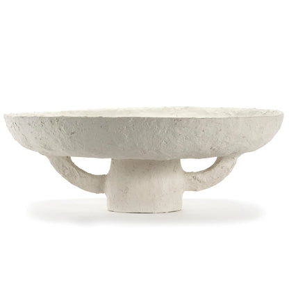 White Round Paper Mache Decorative Tray – Minimalist Centerpiece